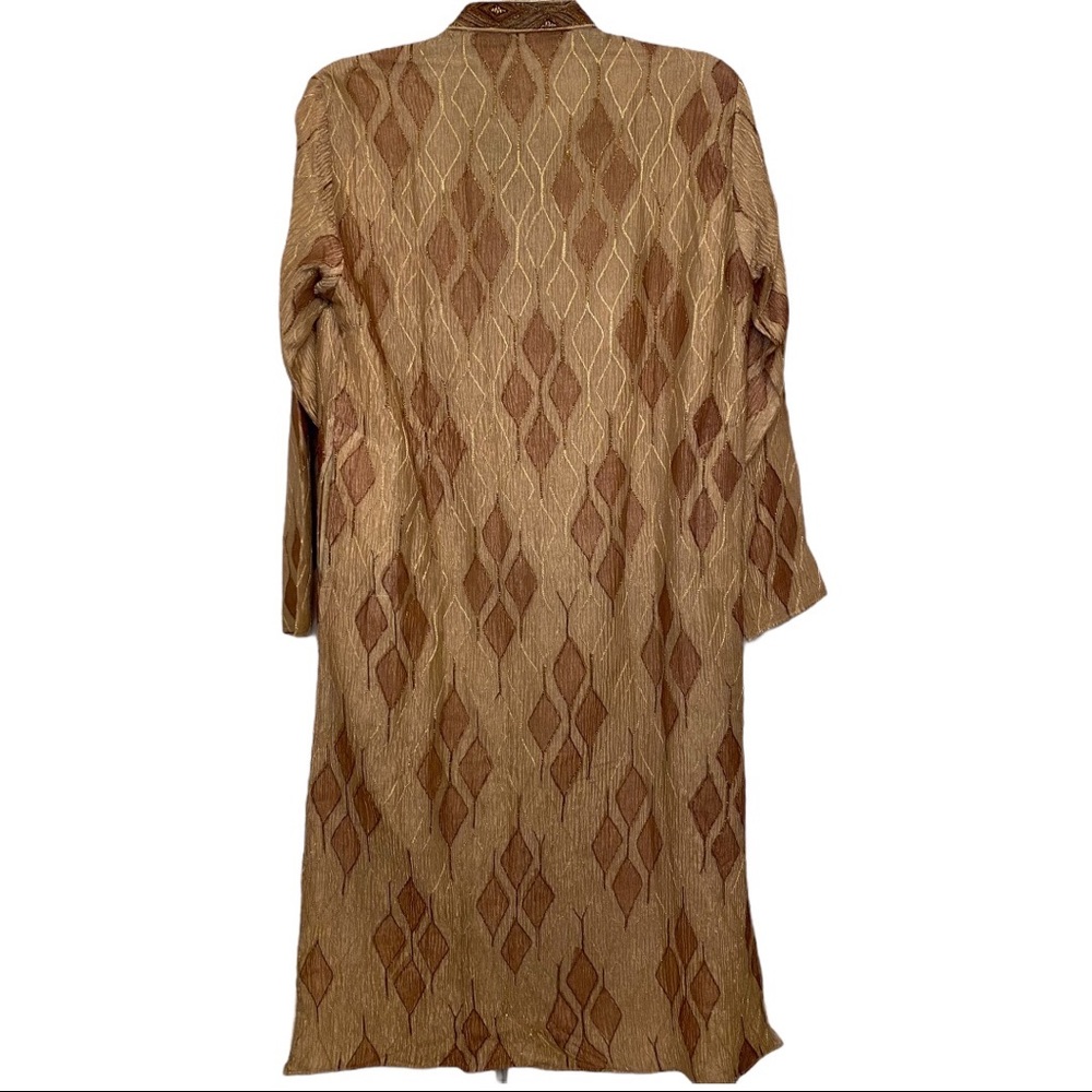 Men's Beige & Brown Indian Churidar / Salwaar Kameez Kurta - Picture 4 of 8